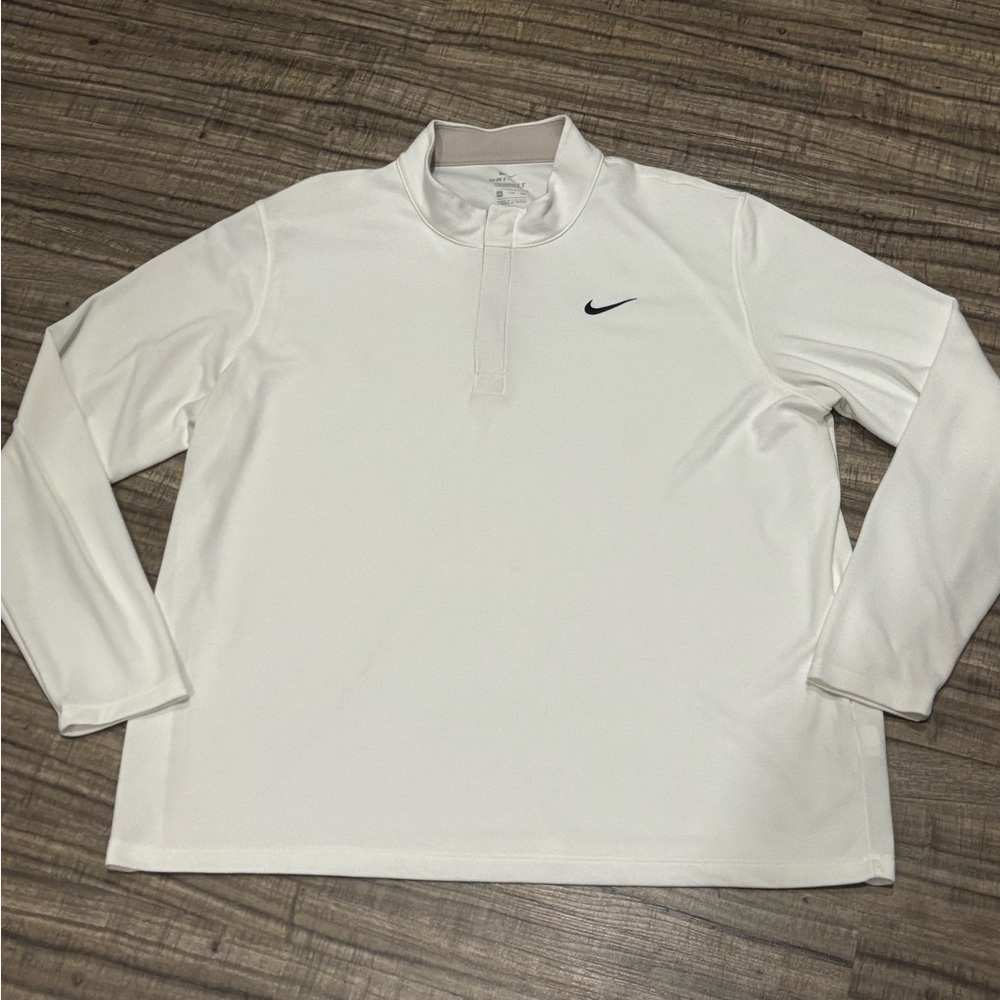Nike Dri Fit 1/4 Zip Pullover Sweater Adult 2XL White Standard Fit